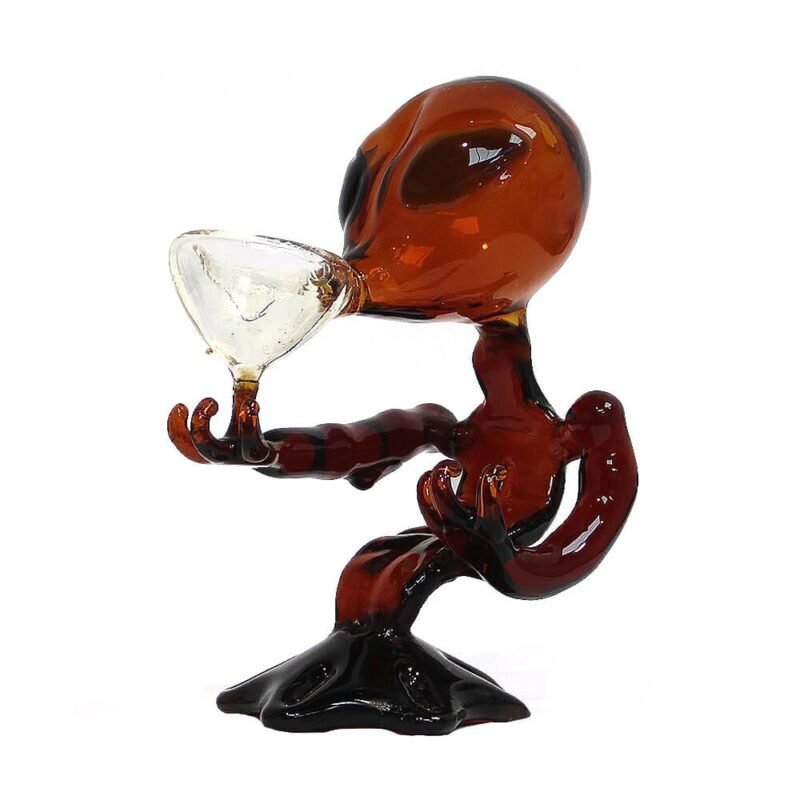 Crveni vanzemaljski stakleni bong 15 cm