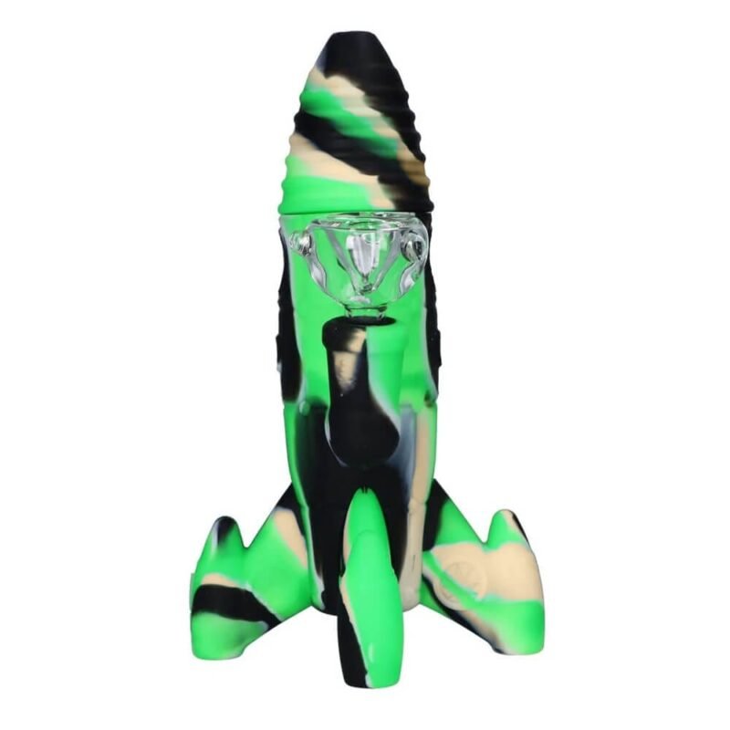 Silikonski raketni bong zeleni sa svjetlećim LED svjetlima 20 cm