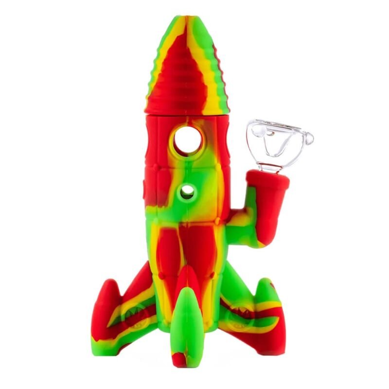 Silikonska raketa Bong Rasta sa svjetlećim LED svjetlima 20 cm