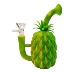 Silikonski bong Ananas s metalnom žlicom i odvojivim dijelovima 18 cm