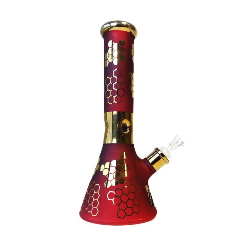 Red Bee Hexagon valoviti debeli stakleni bong 32cm