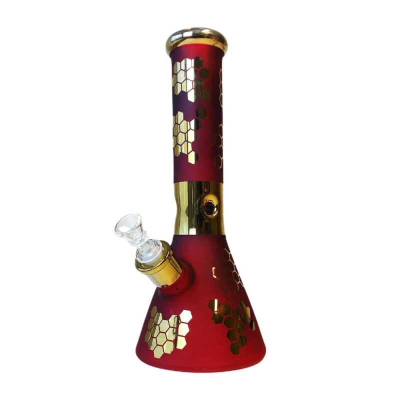 Red Bee Hexagon valoviti debeli stakleni bong 32cm