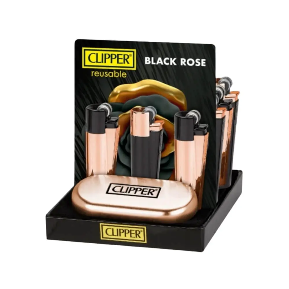 Clipper Metal Lighters Black Rose