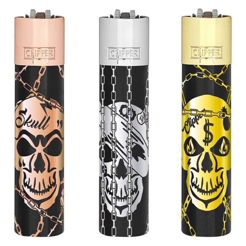 Clipper Metal Lighters With Giftbox Deadly Chains