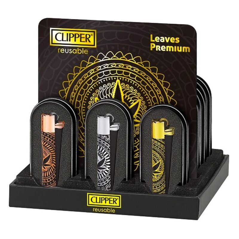 Clipper Premium Metal Lighters Leaves
