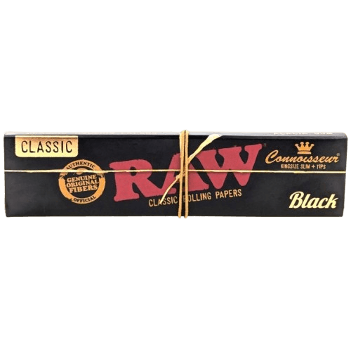 RAW Connoisseur King Size Slim Classic Black papir za motanje s filterima